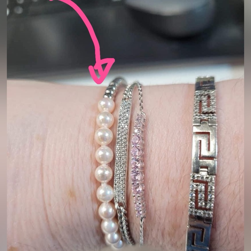 TOCARA New Retired Bolo Debbie Bracelet Stainless and Shell Pearl